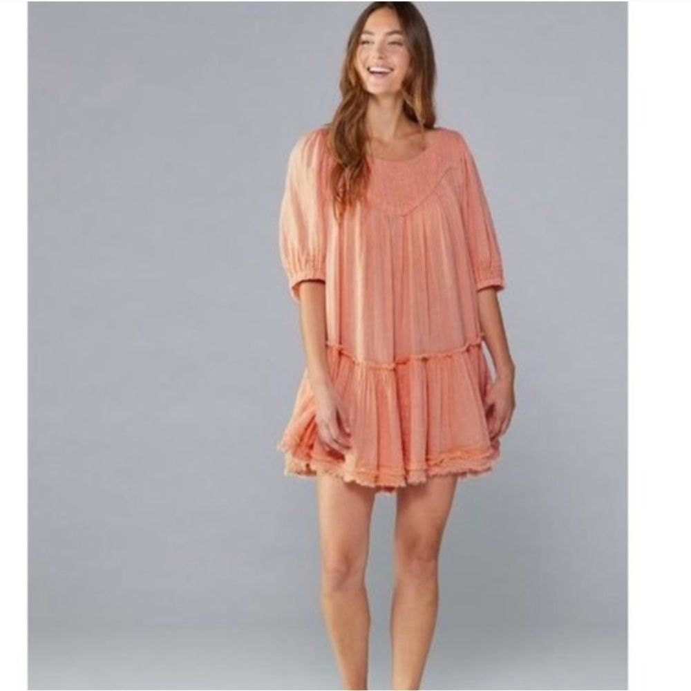 FREE PEOPLE Mystery Land Tunic in Grapefruit